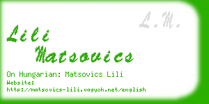 lili matsovics business card